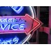New Double-sided Porcelain Neon Ford Trucks Parts Dependable Service Sign 52 IN W x 46 IN H 