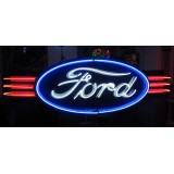 New Double-Sided Ford Oval with Wings Porcelain Neon Sign - 8 FT W x 36"H