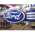 New Double-Sided Ford Oval with Wings Porcelain Neon Sign - 8 FT W x 36"H