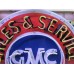 New GMC Sales & Service Trucks Porcelain Neon Sign 42" Diameter