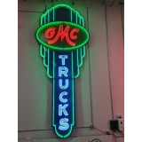 New GMC Trucks Porcelain Neon Sign 78 IN W x 15 FT 4 IN H