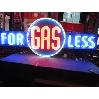 New "GAS FOR LESS" Animated Painted Neon Sign 12 Ft W x 4 Ft H