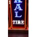 Original General Tires Porcelain Sign with Neon 18 IN W x 96 IN H 