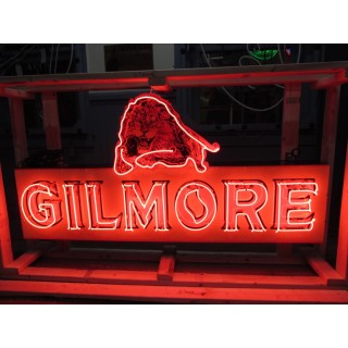 New Gilmore Gasoline Porcelain Neon Sign 6 FT W x 44 IN H