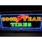 Original Goodyear Horizontal Porcelain Neon Sign 8 FT W x 34"H