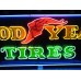 Original Goodyear Horizontal Porcelain Neon Sign 8 FT W x 34"H