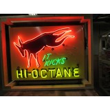 New "Hafner's It Kicks Hi Octane" Animated Painted Neon Sign 46"W x 33"H