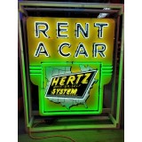 New Hertz Rent A Car Porcelain Neon 60" Wide x 84" High - Neon Signs 