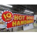 New "10 Inch Hotdogs / Hamburgs" Animated Painted Neon Sign 10 FT W x 42"H