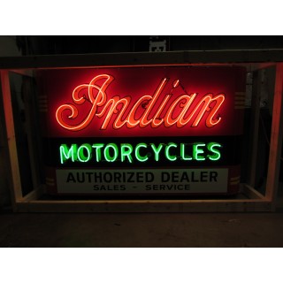 New Indian Motorcycles Double-Sided Porcelain Neon Sign with Your Name - 72"W x 42"H