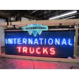 Original International Trucks Porcelain Neon Sign 96"W x 42"H