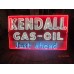 New Kendall Gas-Oil Just Ahead Painted Neon Sign 6 Ft. W x 42" H.