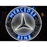 New Mercedes Porcelain Neon Sign 48" Diameter