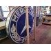 New "Mercedes Benz" Double-Sided Porcelain Neon Sign 72 IN Diameter with New Aged Steel Can 