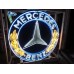 New Mercedes Benz Double-Sided Porcelain Neon Sign 72 IN Diameter with New Aged Steel Can 