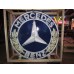 New "Mercedes Benz" Double-Sided Porcelain Neon Sign 72 IN Diameter with New Aged Steel Can 