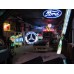 New "Mercedes Benz" Double-Sided Porcelain Neon Sign 72 IN Diameter with New Aged Steel Can 