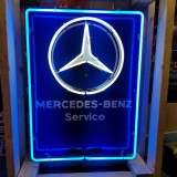 New Mercedes-Benz Service Porcelain Neon Sign 23"W x 34"H