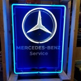 New "Mercedes-Benz Service" Porcelain Neon Sign 23"W x 34"H