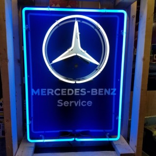 New Mercedes-Benz Service Porcelain Neon Sign 23"W x 34"H