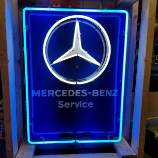 New "Mercedes-Benz Service" Porcelain Neon Sign 23"W x 34"H