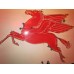 Original Mobil Socony Porcelain Sign with Neon 72 IN W x 72 IN H