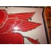 Original Mobil Socony Porcelain Sign with Neon 72 IN W x 72 IN H