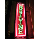 New Sinclair Mobiline Motor Oil Vertical Porcelain Neon Sign 60"H x 15"W