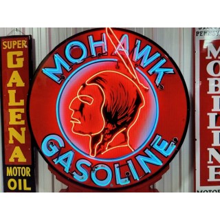 New Mohawk Gasoline Porcelain Neon Sign 36 Inch Diameter / Free Delivery