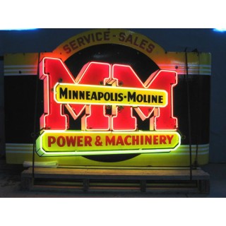 New "Minneapolis Moline" Double-Sided Painted Neon Sign 60"W x 42"H
