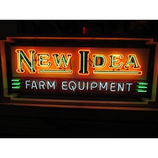 New "New Idea Farm Equipment" Painted Sign with Triple Stroke Neon 72"W x 24"H 