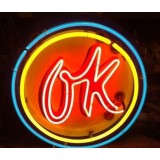 New Chevrolet OK Porcelain Neon Sign 36" Diameter