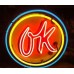 New Chevrolet OK Porcelain Neon Sign 36" Diameter