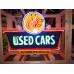 New OK USED CARS Double-Sided Painted Neon Sign with Bullnose 52"W x 39"H