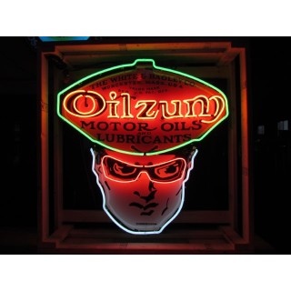 New Single-Sided Oilzum Porcelain Neon Sign 48"W x 48"H