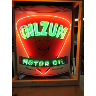 New Oilzum "Choice of Champions Motor Oil" Painted Neon Sign 48"H x 36"W