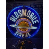 New Oldsmobile Service Porcelain Neon Sign 36 Inch Diameter / Free Delivery