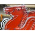 New Large Left Facing Mobil Pegasus Cookie Cutter Painted Neon Sign 96"W x70"H