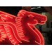 New Large Right Facing Mobil Pegasus Cookie Cutter Painted Neon Sign 96"W x 70"H