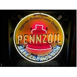 New Pennzoil Porcelain Neon Sign 30 IN Diameter