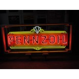 New Pennzoil Porcelain Neon Sign 72" W x 28" H 