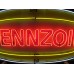 Original Pennzoil Porcelain Sign with Neon 9 FT Wide x 4 FT High