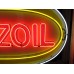 Original Pennzoil Porcelain Sign with Neon 9 FT Wide x 4 FT High