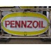 Original Pennzoil Porcelain Sign with Neon 9 FT Wide x 4 FT High