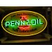 Original Porcelain Pennzoil Sign with Neon 31"W x 18"H