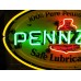 Original Porcelain Pennzoil Sign with Neon 31"W x 18"H