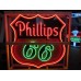 Original Phillips 66 Red/Black Porcelain Neon Sign 6 FT Diameter