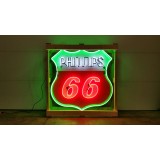 Original Phillips 66 Red/White Porcelain Neon Sign 6 FT Diameter
