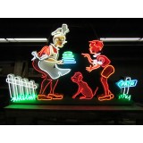 New Howard Johnson's Pieman Painted Neon Sign 8 1/2 Ft W x 60"H