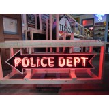 New Double-Sided Police Dept Arrow Painted Neon Sign 72"W x 18"H